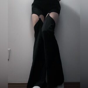 Goth Doll Flare Pants - Black